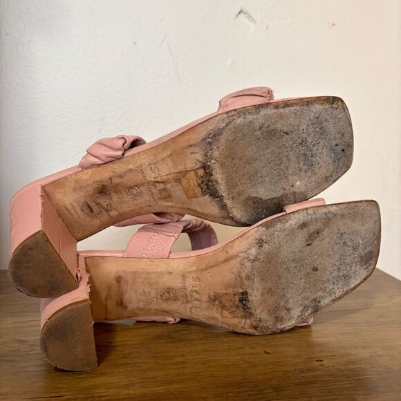 Staud Dark Blush Frankie Ruched Heels/ Mule - Picture 10 of 13